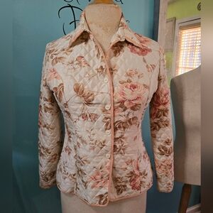 Anne Carson Floral Quilted Silk Jacket